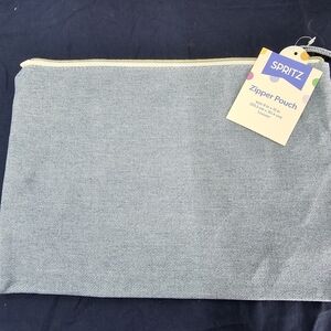 Spritz Pale Blue Denim-Look Zipper Pouch